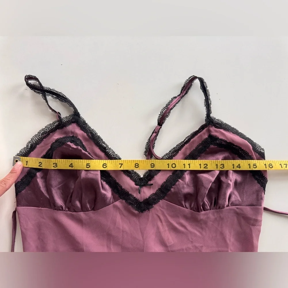 Vintage Y2K California Dynasty Pink Slip Dress Lace lingerie Romantic Whimsy S - Picture 9 of 12